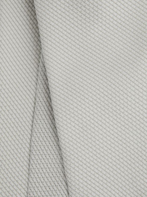 Textured Silk Blend Tie in Silver