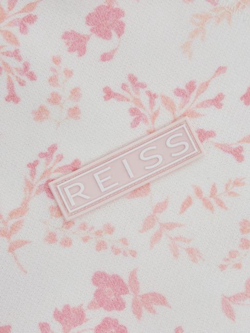 Reiss Pink Print Maeve Senior Relaxed Jersey Dress