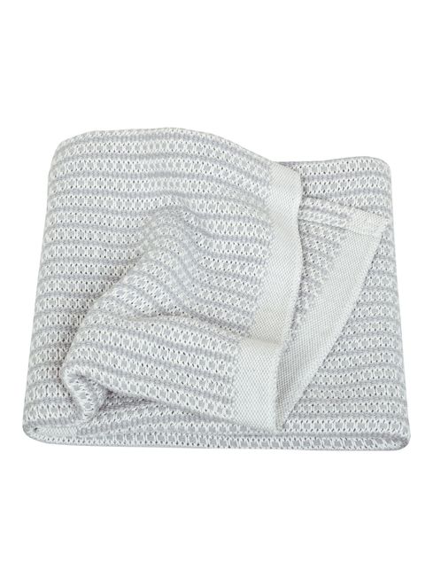 JoJo Maman Bébé Grey Woven Cotton Cellular Blanket