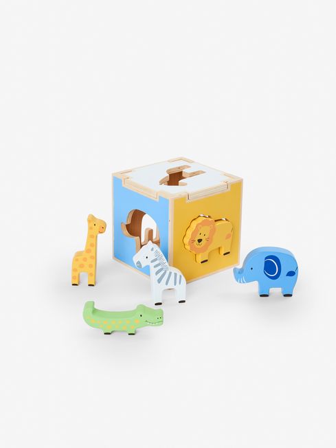 JoJo Maman B b Multi Safari Shape Sorter Cube