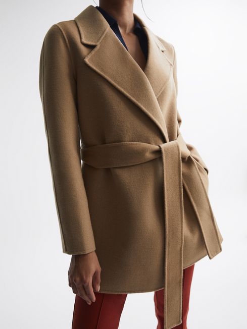 Reiss Amalia Belted Blindseam Short Wool Coat - REISS