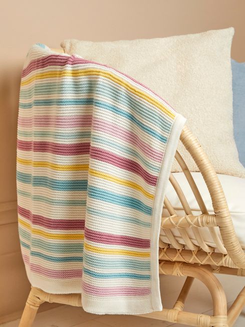 JoJo Maman Bébé Chunky Knitted Stripe Blanket