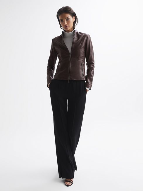 Reiss bream leather jacket discount