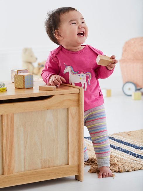 Marl Grey Unicorn Unicorn Stripe Baby Leggings