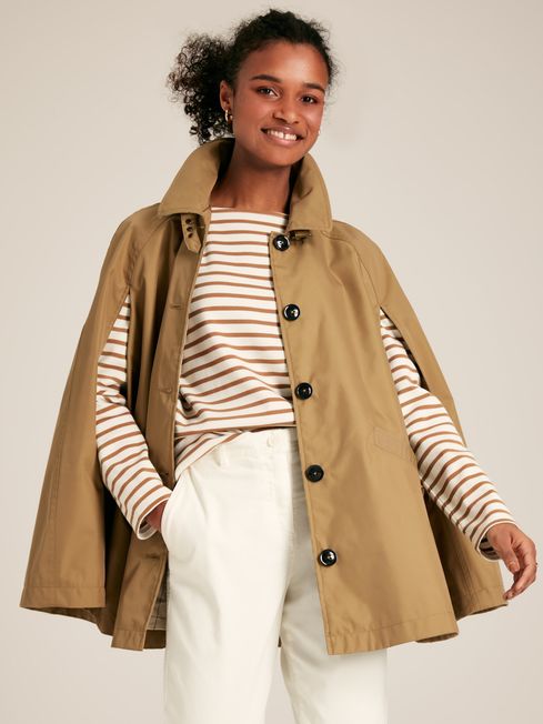 Bibury Tan Brown Waterproof Cape Coat Joules United Kingdom