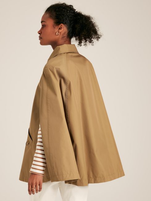 Bibury Tan Brown Waterproof Cape Coat Joules