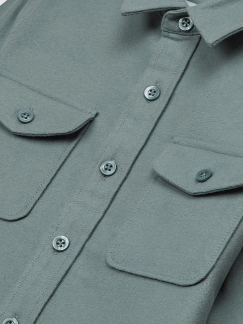 Junior Twin Pocket Overshirt in Duck Egg REISS