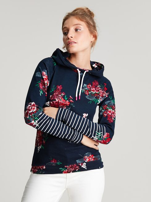 Joules marlston print hooded sweatshirt new arrivals