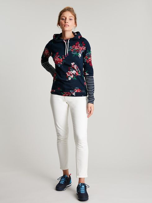 Joules marlston on sale print hooded sweatshirt
