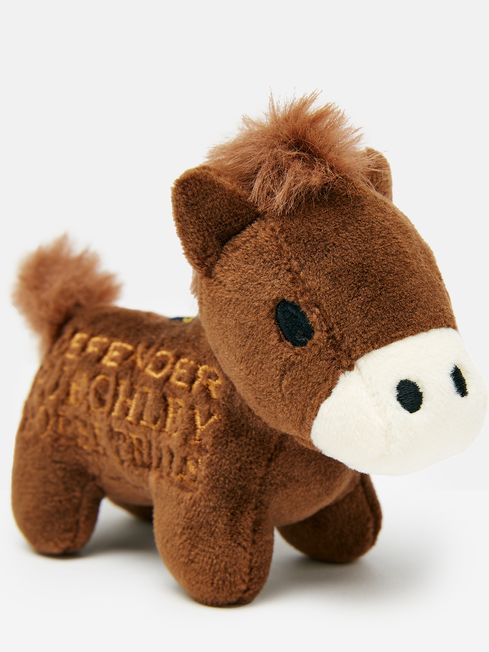 Burghley Brown Plush Horse Keyring Joules