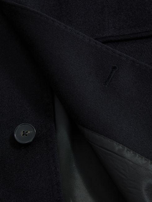 Atelier Cashmere Single Breasted Coat in Navy