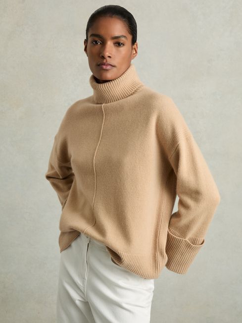Cashmere roll neck sweater cheap