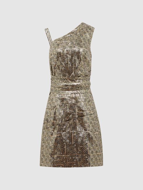 Metallic Mini Dress in Gold