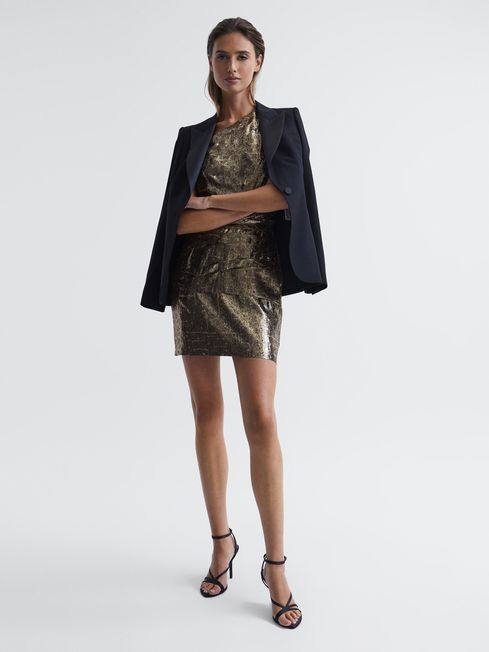 Gold reiss dress sales