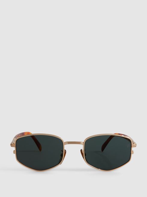 Eyewear by David Beckham Pentagonal Mottled Sunglasses
