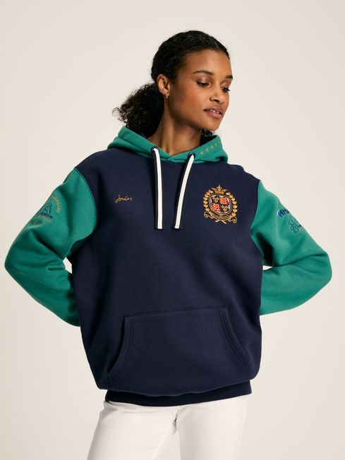 Official Badminton Green Navy Jersey Hoodie Joules