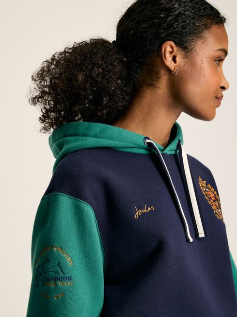 Official Badminton Green Navy Jersey Hoodie Joules