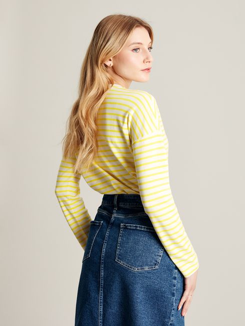 Joules Yellow Drop Shoulder Long Sleeve Top