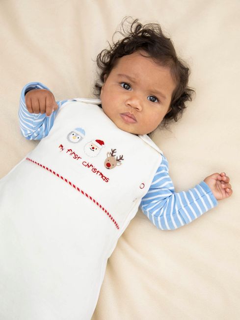 My First Christmas Print 2.5 Tog Baby Sleeping Bag JoJo Maman Bebe