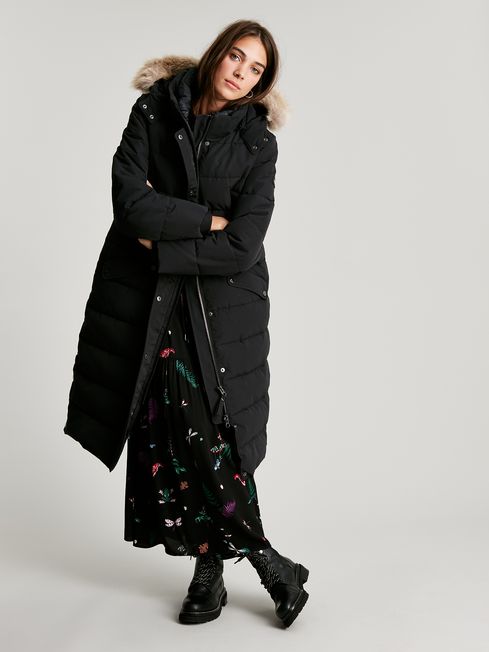 Buy Joules Black Cotsland Hybrid Puffer Parka from the Joules