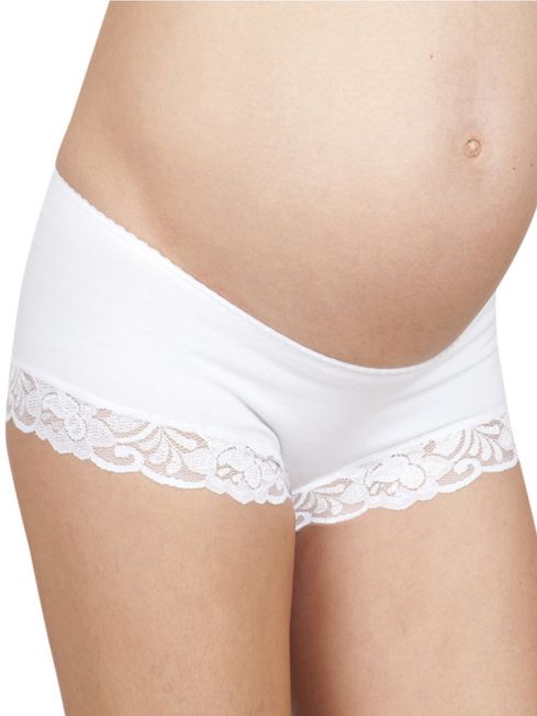JoJo Maman Bébé White 3-Pack Lace Trim Maternity Shorts