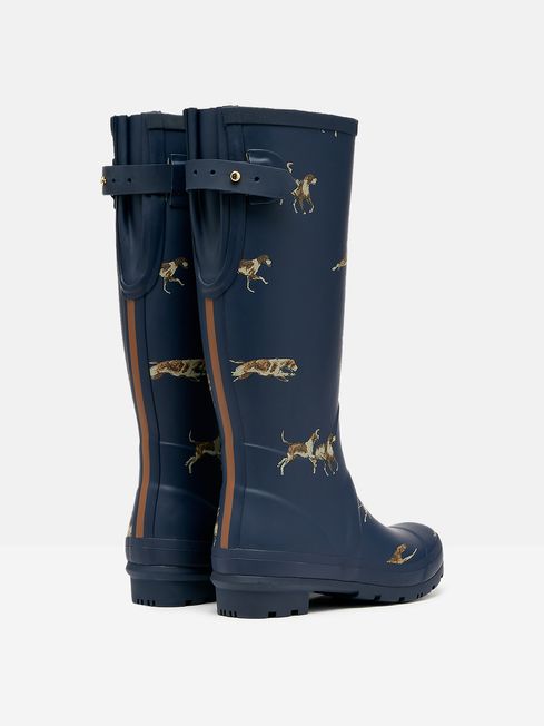 Joules Black Paisley Adjustable Tall Wellies