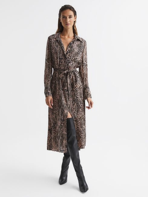 Reiss Black Caia Over The Knee Leather Boots