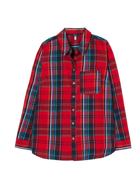 Red check longline shirt on sale