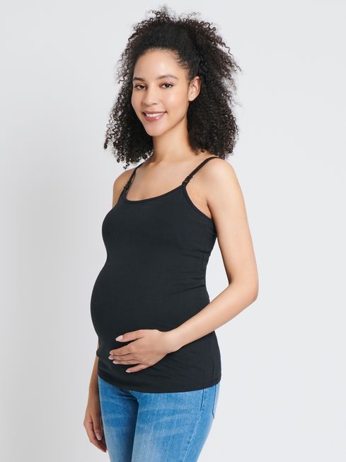 JoJo Maman B b Black Maternity Nursing Vest Top