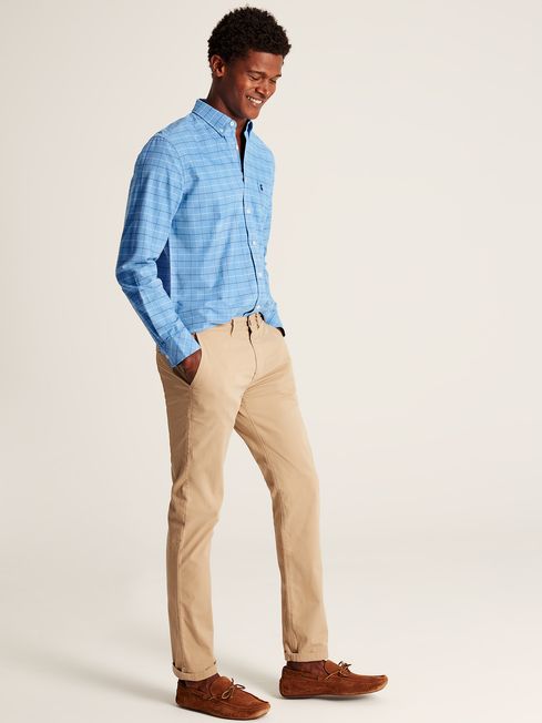 Khaki chinos blue shirt hot sale