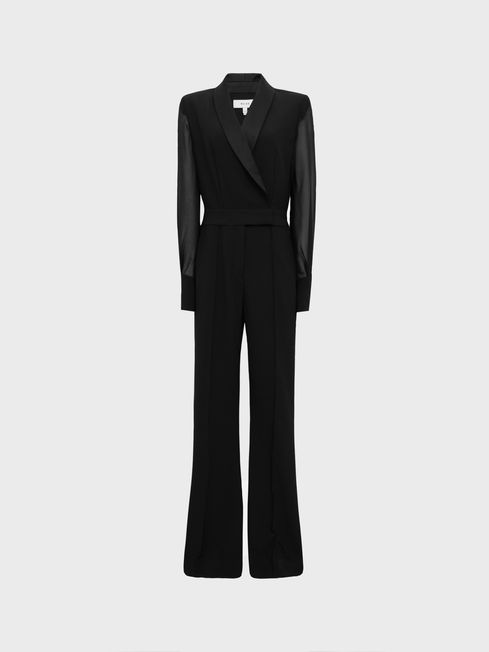 Petite tuxedo jumpsuit sales