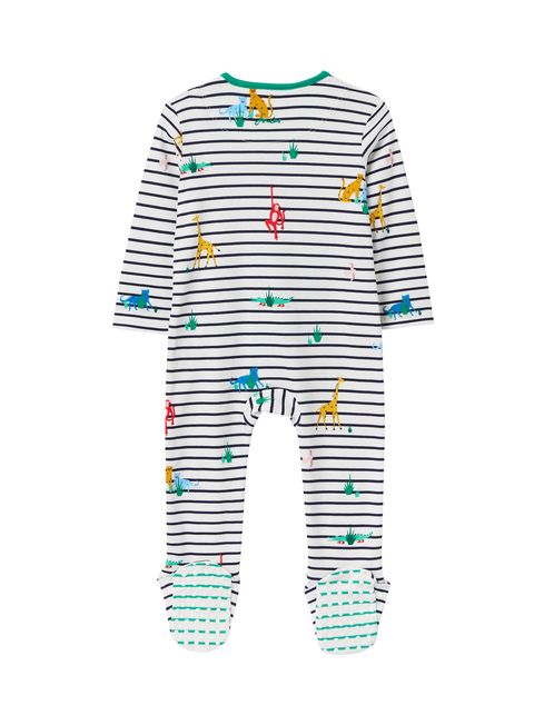 Buy Joules Zippy Print Organically Grown Cotton Babygrow from the