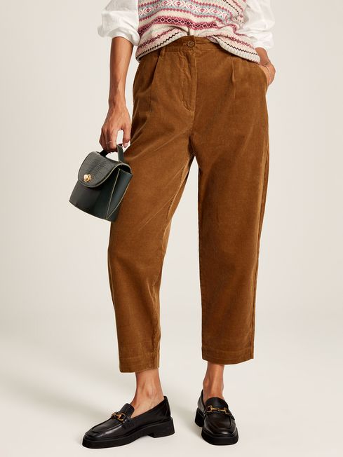 Joules Calla Brown Cord Tapered Leg Trousers