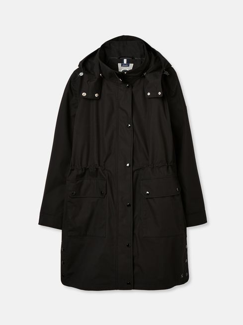 Black Longline Waterproof Coat Joules