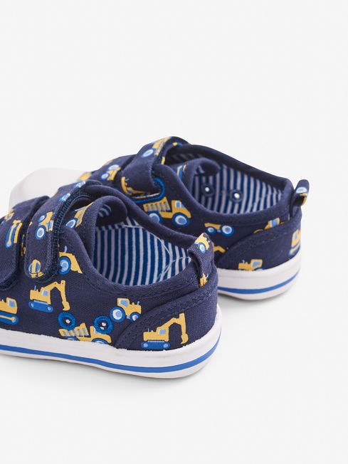JoJo Maman B b Navy Digger Print Canvas Pumps