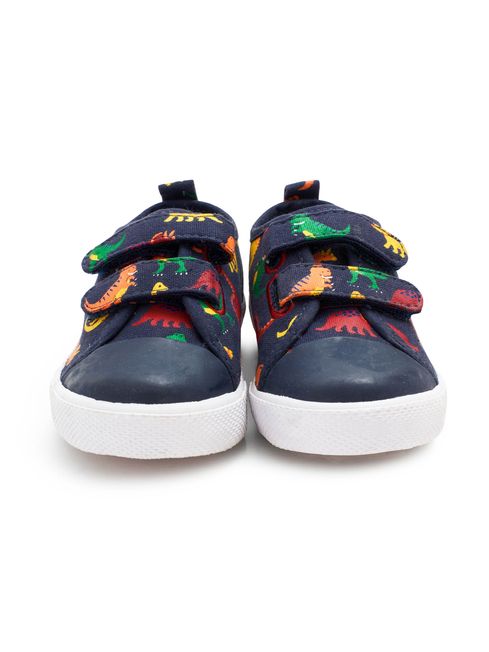 Navy Boys Dinosaur Printed Canvas Pumps JoJo Maman Bebe