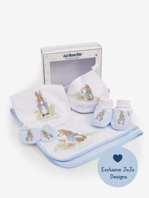 JoJo Maman Bébé Blue Peter Rabbit Embroidered Baby Gift Set