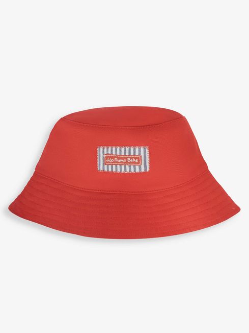 JoJo Maman Bébé Red Twill Bucket Sun Hat