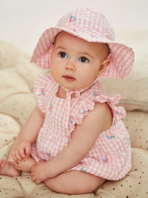 Gingham romper 2025 baby girl