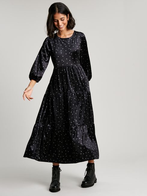 Buy Joules Demi Velour Black Dress from the Joules online shop
