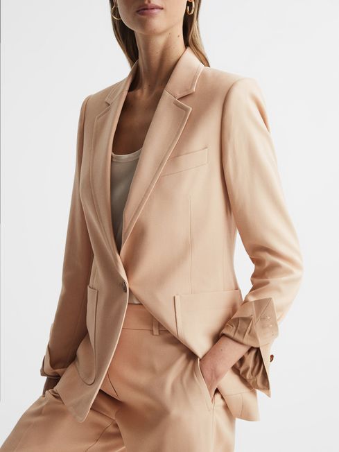 Tailored Single Breasted Blazer in Camel