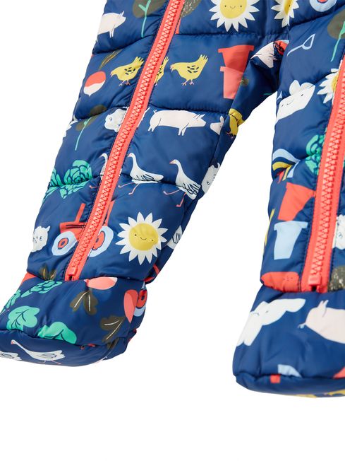 Joules Blue Snuggle Printed Pramsuit