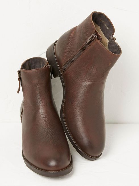 Brown zip ankle boots shop