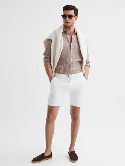 Reiss White Wicket S Short Length Casual Chino Shorts