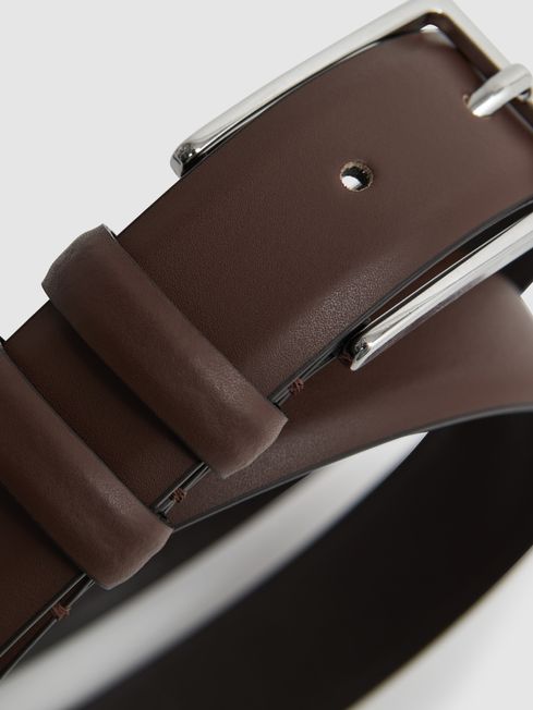 Smooth Leather Belt in Tan