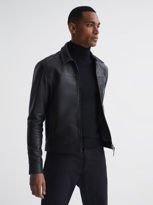 Reiss martel outlet leather jacket