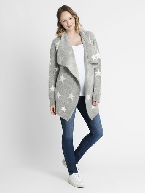 Marl Grey Star Drape Maternity Nursing Cardigan JoJo Maman Bebe
