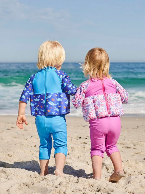 Pink Floral UPF 50 Sun Protection Float Suit