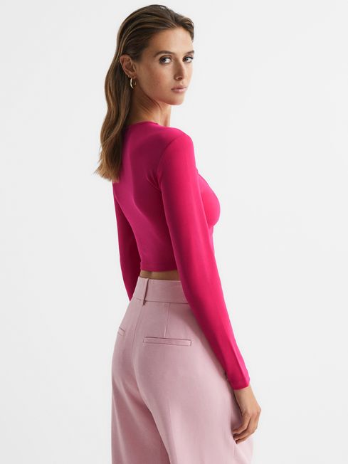 Ring Front Crop Top in Pink
