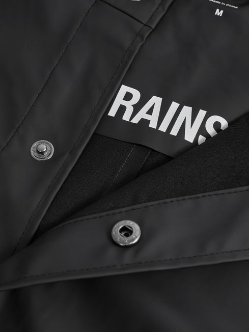 Rains Unisex Hooded Raincoat in Black